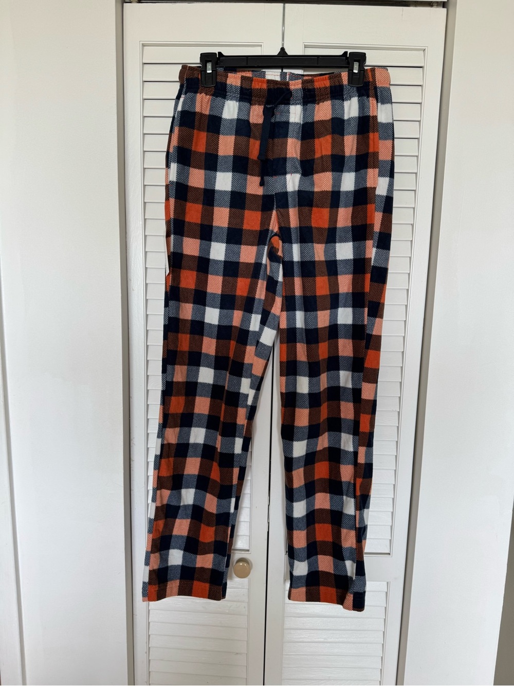 Kohl's Men's Orange, Navy & White Fleece Pajama Pant. Small. NEW WITH TAGS